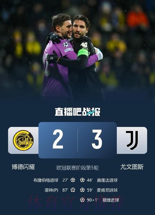 免签新援绝杀,尤文3-2博德闪耀,终结三连平夺赛季欧冠首胜 免签新援绝杀,尤文3-2博德闪耀,终结三连平夺赛季欧冠首胜